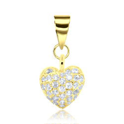 Gold Plated Heart Silver Pendant SPEB-1374-GP